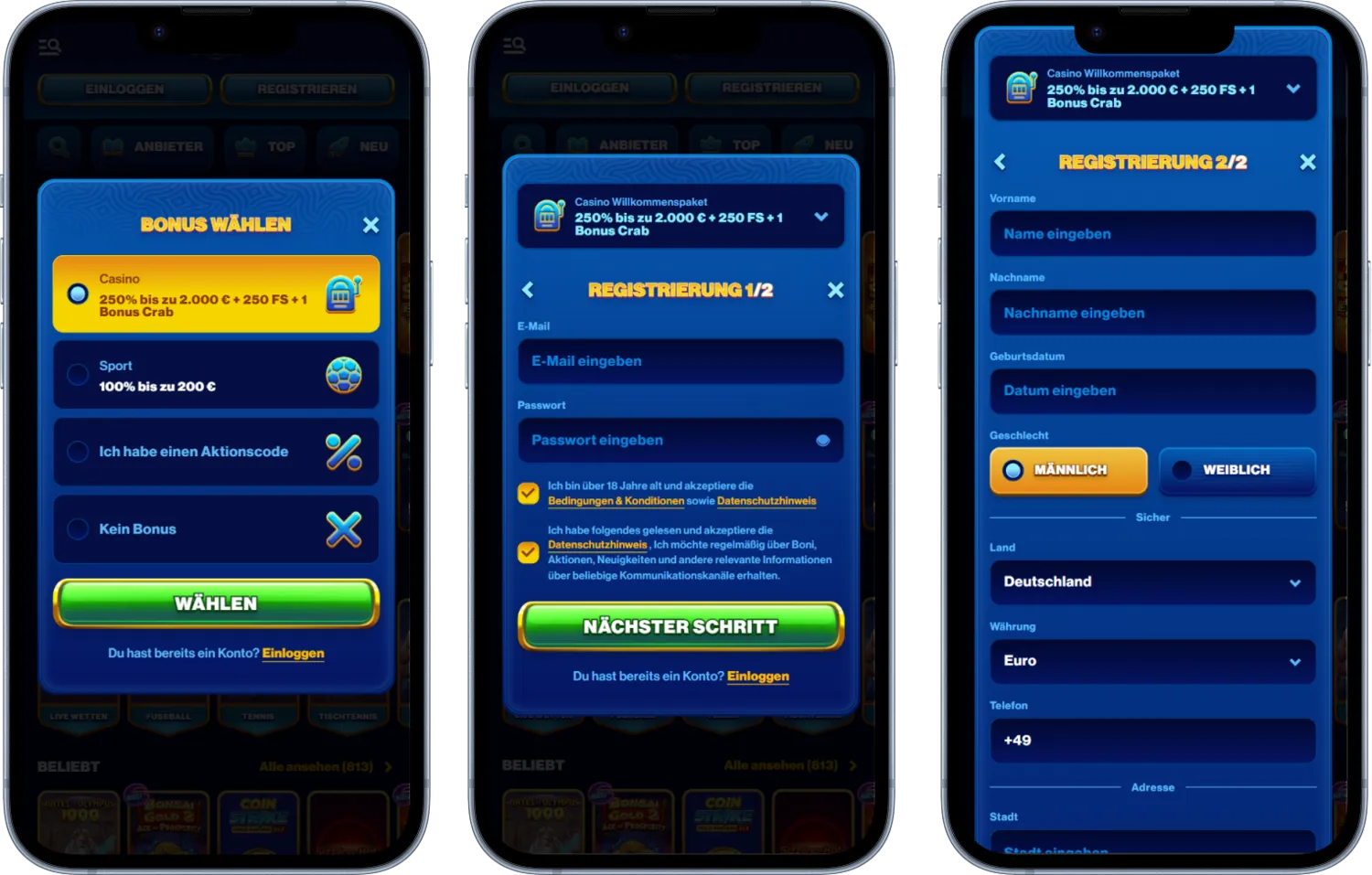 Spins of Glory Casino Registrierung