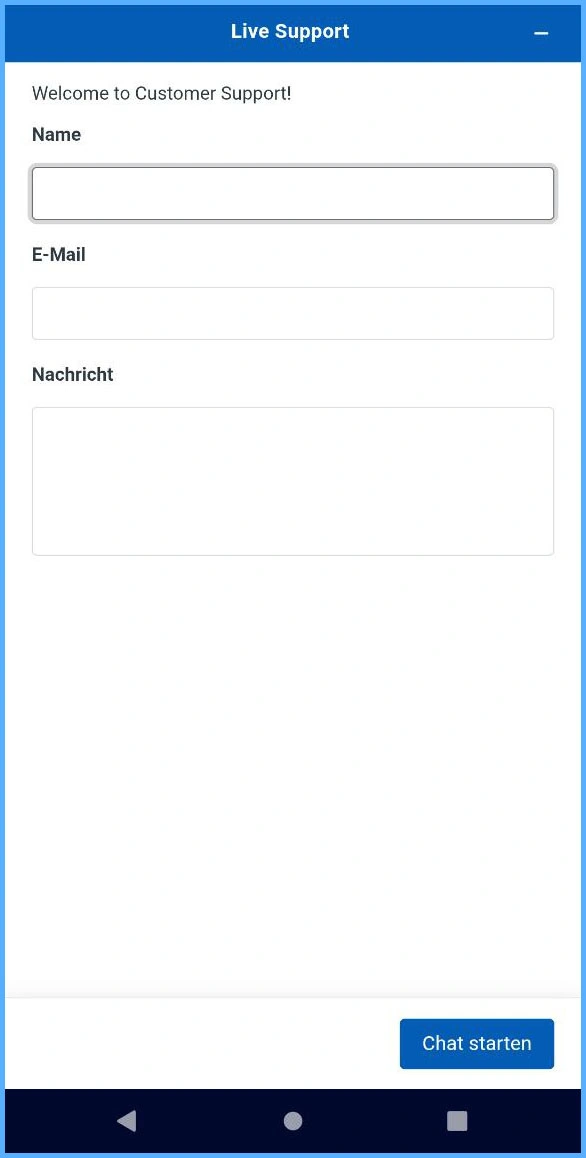 Unterstützung rund um die Uhr im Live-Chat von Spins of Glory Casino