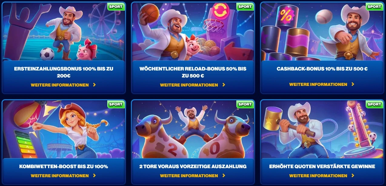 Sportbonus bei Spins of Glory Casino – 100 € Bonus & Cashback für Sportwetten in Deutschland